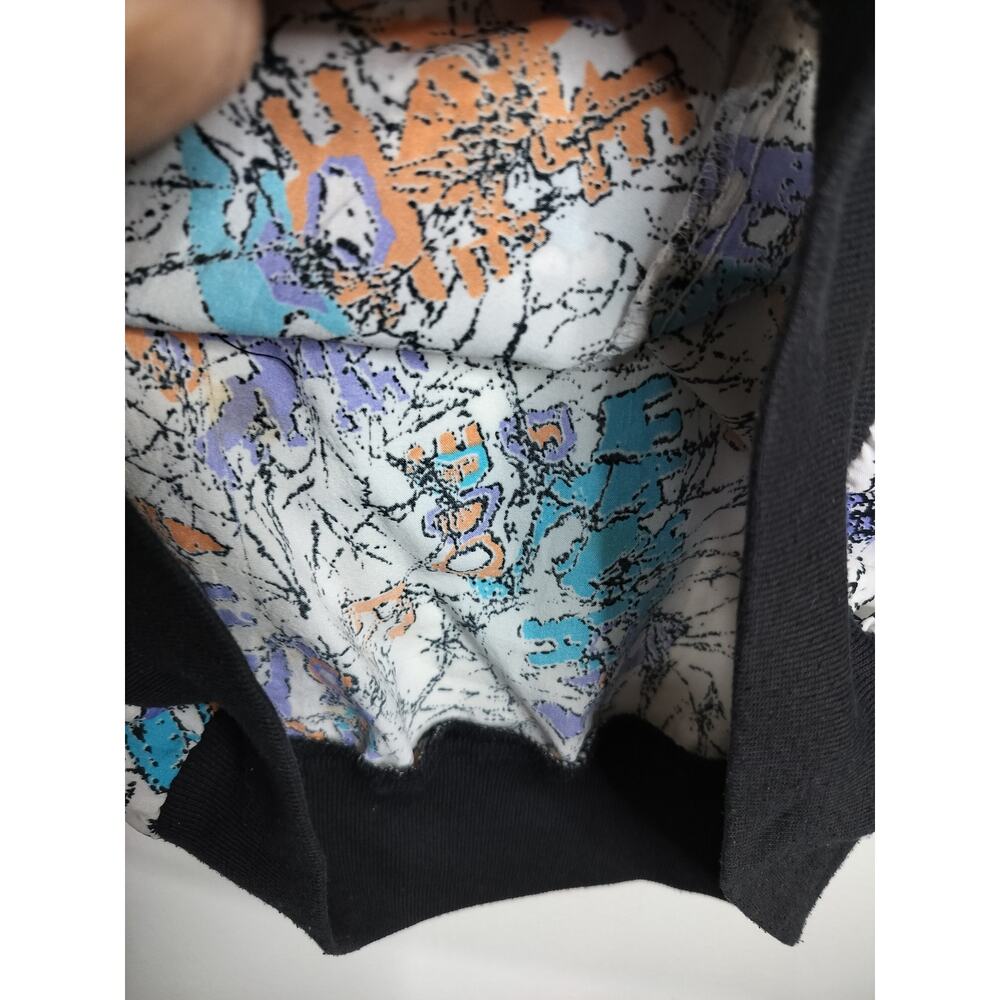 5191)Vtg 80s Teddi Sport Abstract Geoprint Chevron Dolman sleeve Oversize Top M? - Picture 7 of 8